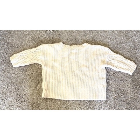 Womens Ann Taylor Size XS Sweater Crop Chunky Knit White Button Wool Blend - Picture 6 of 6